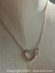 MaxSold Auction: Jewelry.   Double Heart gold tone necklace - Burnaby (British Columbia, Canada) SELLER MANAGED Downsizing Online Auction - Claude Avenue