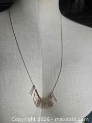 MaxSold Auction: Jewelry.   Fine Silver tone chain with Slim hanging pieces - Burnaby (British Columbia, Canada) SELLER MANAGED Downsizing Online Auction - Claude Avenue