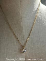 MaxSold Auction: Jewelry.   Gold tone chain with Faux diamond sparkling Solitaire - Burnaby (British Columbia, Canada) SELLER MANAGED Downsizing Online Auction - Claude Avenue