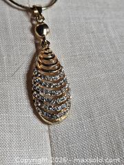 MaxSold Auction: Jewelry.   Gold tone chain with  Faux Gold/Diamond pendant - Burnaby (British Columbia, Canada) SELLER MANAGED Downsizing Online Auction - Claude Avenue