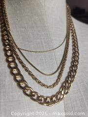 MaxSold Auction: Jewelry.   Gold tone Four Strand Chain necklace - Burnaby (British Columbia, Canada) SELLER MANAGED Downsizing Online Auction - Claude Avenue