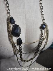 MaxSold Auction: Jewelry.  Gothic/ punk style Multi chain link shades of brass/ copper with black shapes - Burnaby (British Columbia, Canada) SELLER MANAGED Downsizing Online Auction - Claude Avenue