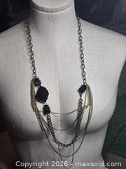 MaxSold Auction: Jewelry.  Gothic/ punk style Multi chain link shades of brass/ copper with black shapes - Burnaby (British Columbia, Canada) SELLER MANAGED Downsizing Online Auction - Claude Avenue