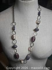 MaxSold Auction: Jewelry.  Multi material art beads Silver/ brass tone chain - Burnaby (British Columbia, Canada) SELLER MANAGED Downsizing Online Auction - Claude Avenue
