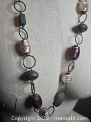 MaxSold Auction: Jewelry.  Multi material art beads Silver/ brass tone chain - Burnaby (British Columbia, Canada) SELLER MANAGED Downsizing Online Auction - Claude Avenue