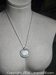 MaxSold Auction: Jewelry.  Opal worry stone silver tone necklace - Burnaby (British Columbia, Canada) SELLER MANAGED Downsizing Online Auction - Claude Avenue