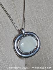 MaxSold Auction: Jewelry.  Opal worry stone silver tone necklace - Burnaby (British Columbia, Canada) SELLER MANAGED Downsizing Online Auction - Claude Avenue