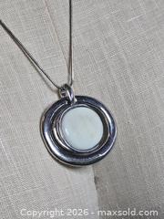 MaxSold Auction: Jewelry.  Opal worry stone silver tone necklace - Burnaby (British Columbia, Canada) SELLER MANAGED Downsizing Online Auction - Claude Avenue