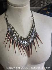 MaxSold Auction: Jewelry. Punk/ Gothic  Dynamic Statement necklace with brass, silver, black tones - Burnaby (British Columbia, Canada) SELLER MANAGED Downsizing Online Auction - Claude Avenue