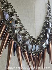 MaxSold Auction: Jewelry. Punk/ Gothic  Dynamic Statement necklace with brass, silver, black tones - Burnaby (British Columbia, Canada) SELLER MANAGED Downsizing Online Auction - Claude Avenue