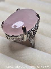 MaxSold Auction: Jewelry. Rose quartz silver tone ring. - Burnaby (British Columbia, Canada) SELLER MANAGED Downsizing Online Auction - Claude Avenue