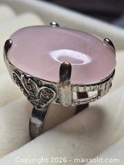 MaxSold Auction: Jewelry. Rose quartz silver tone ring. - Burnaby (British Columbia, Canada) SELLER MANAGED Downsizing Online Auction - Claude Avenue