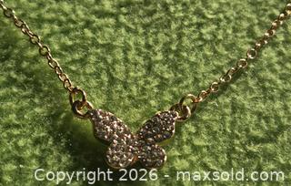 MaxSold Auction: Jewelry.  Shiny butterfly on Gold tone chain - Burnaby (British Columbia, Canada) SELLER MANAGED Downsizing Online Auction - Claude Avenue