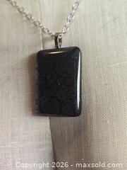 MaxSold Auction: Jewelry.  Silver tone chain with Large glass purple pendant and smaller purple cloth beads - Burnaby (British Columbia, Canada) SELLER MANAGED Downsizing Online Auction - Claude Avenue