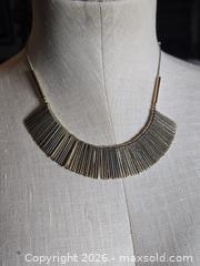 MaxSold Auction: Jewelry. Silver tone collar necklace with thin silver tone pendants - Burnaby (British Columbia, Canada) SELLER MANAGED Downsizing Online Auction - Claude Avenue