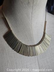 MaxSold Auction: Jewelry. Silver tone collar necklace with thin silver tone pendants - Burnaby (British Columbia, Canada) SELLER MANAGED Downsizing Online Auction - Claude Avenue