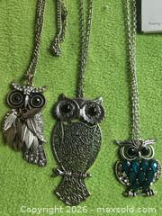 MaxSold Auction: Jewelry. Silver tone Owl Necklaces - Burnaby (British Columbia, Canada) SELLER MANAGED Downsizing Online Auction - Claude Avenue