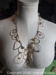 MaxSold Auction: Jewelry.  Unique gold tone necklace.   - Burnaby (British Columbia, Canada) SELLER MANAGED Downsizing Online Auction - Claude Avenue