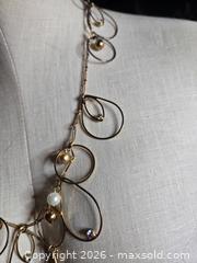 MaxSold Auction: Jewelry.  Unique gold tone necklace.   - Burnaby (British Columbia, Canada) SELLER MANAGED Downsizing Online Auction - Claude Avenue
