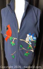 MaxSold Auction: Rebecca Malone Cardinal And Bluebird Vest. XL - Burnaby (British Columbia, Canada) SELLER MANAGED Downsizing Online Auction - Claude Avenue