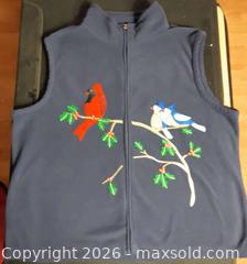 MaxSold Auction: Rebecca Malone Cardinal And Bluebird Vest. XL - Burnaby (British Columbia, Canada) SELLER MANAGED Downsizing Online Auction - Claude Avenue