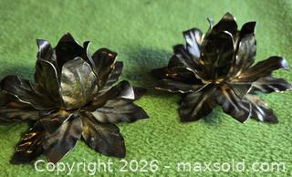 MaxSold Auction: Silver Plated Floral leaf candle holder pair - Burnaby (British Columbia, Canada) SELLER MANAGED Downsizing Online Auction - Claude Avenue