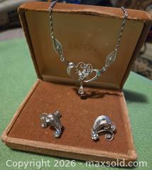 MaxSold Auction: Vintage Jay Flex Sterling Filagree Necklace and Clip On Earring set.  Jewelry. - Burnaby (British Columbia, Canada) SELLER MANAGED Downsizing Online Auction - Claude Avenue