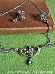 MaxSold Auction: Vintage Jay Flex Sterling Filagree Necklace and Clip On Earring set.  Jewelry. - Burnaby (British Columbia, Canada) SELLER MANAGED Downsizing Online Auction - Claude Avenue