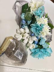 MaxSold Auction: Crafters Square Light Blue/White/Green Silk Flower Stems with Moss (5–10) - Sarnia (Ontario, Canada) PARTNER MANAGED Downsizing Online Auction -  Palmerston Street