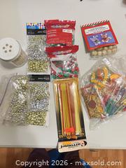 MaxSold Auction: Mixed Craft Supply Lot: Pony Beads, Umbrellas, Die-Cuts, Tinsel - Sarnia (Ontario, Canada) PARTNER MANAGED Downsizing Online Auction -  Palmerston Street