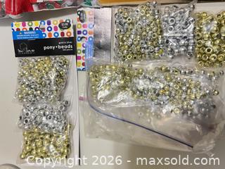 MaxSold Auction: Mixed Craft Supply Lot: Pony Beads, Umbrellas, Die-Cuts, Tinsel - Sarnia (Ontario, Canada) PARTNER MANAGED Downsizing Online Auction -  Palmerston Street
