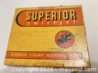 MaxSold Auction: Superior Swiftset Rubber Stamp Kit with Wooden Handles - Sarnia (Ontario, Canada) PARTNER MANAGED Downsizing Online Auction -  Palmerston Street