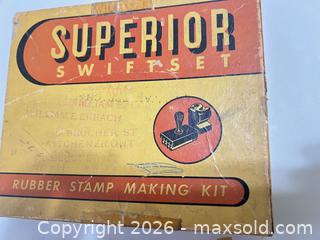 MaxSold Auction: Superior Swiftset Rubber Stamp Kit with Wooden Handles - Sarnia (Ontario, Canada) PARTNER MANAGED Downsizing Online Auction -  Palmerston Street