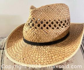 MaxSold Auction: Woven Straw Cowboy Western Hat with Gator Braid Hatband - Sarnia (Ontario, Canada) PARTNER MANAGED Downsizing Online Auction -  Palmerston Street