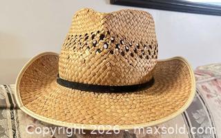 MaxSold Auction: Woven Straw Cowboy Western Hat with Gator Braid Hatband - Sarnia (Ontario, Canada) PARTNER MANAGED Downsizing Online Auction -  Palmerston Street