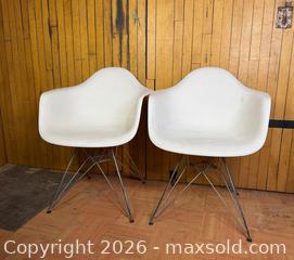 MaxSold Auction: (2x) Eames Style Side Bucket Chair with Chrome Metal Legs - Hamilton (Ontario, Canada) SELLER MANAGED Estate Sale Online Auction - Gertrude Street