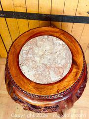 MaxSold Auction: Antique Chinese Rosewood Hand-Carved Marble-Top Pedestal Table Stand - Hamilton (Ontario, Canada) SELLER MANAGED Estate Sale Online Auction - Gertrude Street