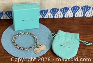MaxSold Auction: Authentic TIFFANY & Co. Sterling Silver 'Return to Tiffany' Heart Charm Bracelet  - Hamilton (Ontario, Canada) SELLER MANAGED Estate Sale Online Auction - Gertrude Street
