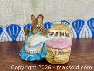 MaxSold Auction: BESWICK - Beatrix Potter Pottery Figurine, Hunca Munca Mouse with Cradle - Hamilton (Ontario, Canada) SELLER MANAGED Estate Sale Online Auction - Gertrude Street
