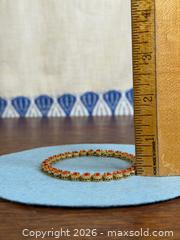 MaxSold Auction: Garnet and CZ Gold Wash Sterling Silver Tennis Bracelet  - Hamilton (Ontario, Canada) SELLER MANAGED Estate Sale Online Auction - Gertrude Street