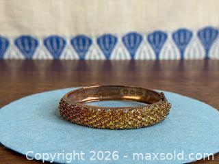 MaxSold Auction: Genuine Citrine Garnet Mixed Gemstone Rose Gold 925 Sterling Silver Bangle Bracelet - Hamilton (Ontario, Canada) SELLER MANAGED Estate Sale Online Auction - Gertrude Street