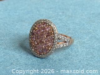 MaxSold Auction: Pink and White CZ Ring in Rose Gold Wash Sterling Silver - Hamilton (Ontario, Canada) SELLER MANAGED Estate Sale Online Auction - Gertrude Street