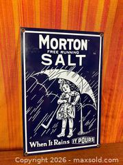 MaxSold Auction: Porcelain Enamel Morton's Salt Advertising Sign - Hamilton (Ontario, Canada) SELLER MANAGED Estate Sale Online Auction - Gertrude Street