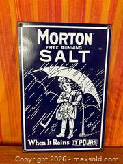 MaxSold Auction: Porcelain Enamel Morton's Salt Advertising Sign - Hamilton (Ontario, Canada) SELLER MANAGED Estate Sale Online Auction - Gertrude Street