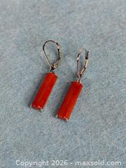MaxSold Auction: Red Coral Gemstone Drop Sterling Silver Earrings - Hamilton (Ontario, Canada) SELLER MANAGED Estate Sale Online Auction - Gertrude Street
