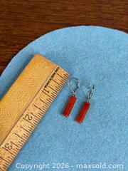 MaxSold Auction: Red Coral Gemstone Drop Sterling Silver Earrings - Hamilton (Ontario, Canada) SELLER MANAGED Estate Sale Online Auction - Gertrude Street