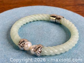 MaxSold Auction: Sterling Silver Bangle + Carved Natural Green Jade - Hamilton (Ontario, Canada) SELLER MANAGED Estate Sale Online Auction - Gertrude Street