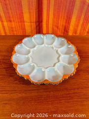 MaxSold Auction: Vtg Anchor Hocking Fire King Deviled Egg Serving Plate - Hamilton (Ontario, Canada) SELLER MANAGED Estate Sale Online Auction - Gertrude Street