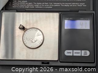 MaxSold Auction: 2018 $3 Caribou Canada 99.99% Pure Silver Coin in Sterling Silver 925 Pendant / Charm Frame - Cobourg (Ontario, Canada) SELLER MANAGED Moving Online Auction - Burnham Street