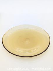 MaxSold Auction: 2x MCM Retro 8" Amber Glass Plates / Saucers - Cobourg (Ontario, Canada) SELLER MANAGED Moving Online Auction - Burnham Street